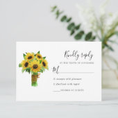 Sonnenblumenstrauß und Marineschloss RSVP Karte (Stehend Vorderseite)