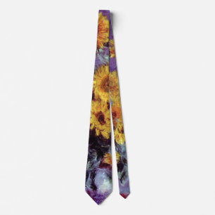 Sonnenblumenstrauß von Claude Monet, Vintage Kunst Krawatte