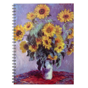 Sonnenblumenstrauß von Claude Monet, Vintage-Kunst Notizblock