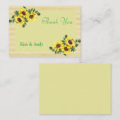 Sonnenblumenstreifen Danke Karte (Vorne/Hinten)