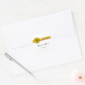 Sonnenblumenstreifen Hochzeit Vielen Dank für die Quadratischer Aufkleber (Umschlag)