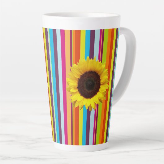 Sonnenblumenstreifen Latte Tasse (Rechte Ecke)