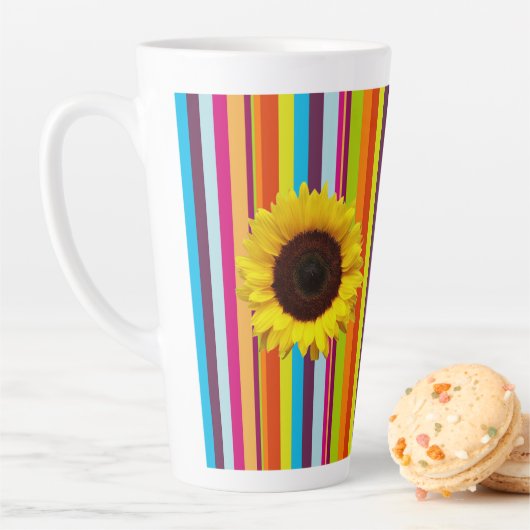Sonnenblumenstreifen Latte Tasse (Beispiel)