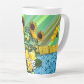 Sonnenblumenstreifen Latte Tasse (Rechte Ecke)
