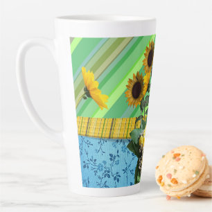 Sonnenblumenstreifen Latte Tasse