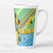 Sonnenblumenstreifen Latte Tasse (Rechts)