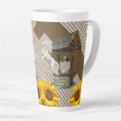 Sonnenblumenstreifen Latte Tasse Weißes Pferd (Rechte Ecke)