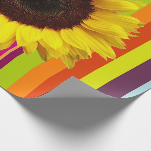 Sonnenblumenstreifen Matte Wrapping Paper Geschenkpapier (Ecke)