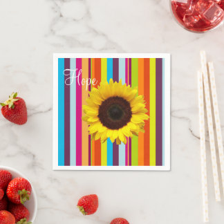 Sonnenblumenstreifen Papier Napkins Serviette