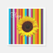 Sonnenblumenstreifen Papier Napkins Serviette (Vorderseite)