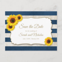 Sonnenblumenstreifen Save the Date, Hochzeit von N