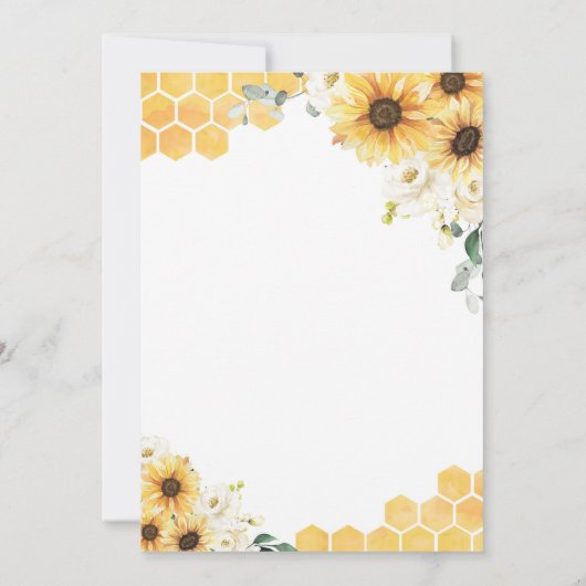 Sonnenblumensüße wie Babydusche Einladung (Rückseite)