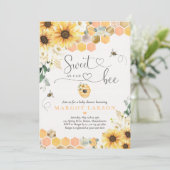 Sonnenblumensüße wie Babydusche Einladung (Stehend Vorderseite)