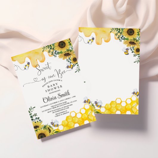 Sonnenblumensüße wie Babydusche Einladung