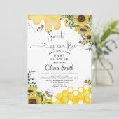 Sonnenblumensüße wie Babydusche Einladung (Stehend Vorderseite)