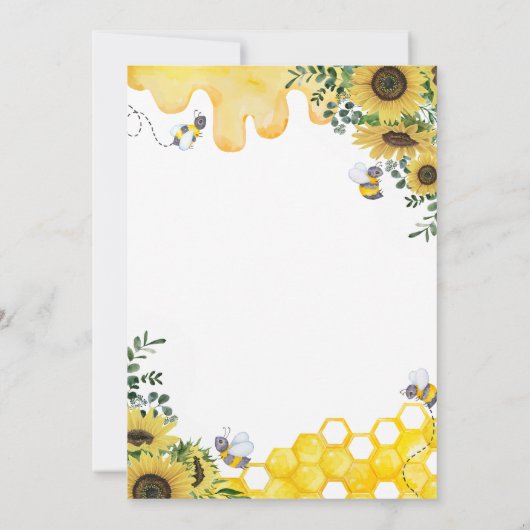 Sonnenblumensüße wie Babydusche Einladung (Rückseite)