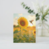 Sonnenblumensymbolik Postkarte (Stehend Vorderseite)