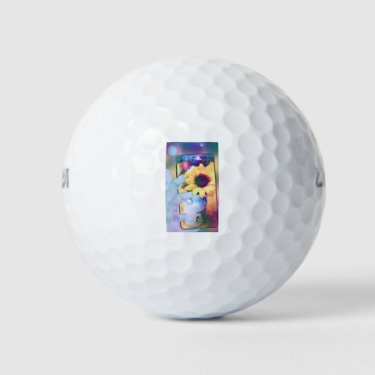 Sonnenblumentelefon Golfball (Vorderseite)