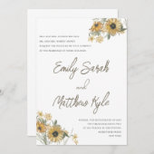 Sonnenblumenträume Einladung Hochzeitsfeiern (Vorne/Hinten)