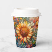 Sonnenblumenträume Pappbecher (Rückseite)