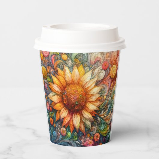 Sonnenblumenträume Pappbecher (Rückseite)