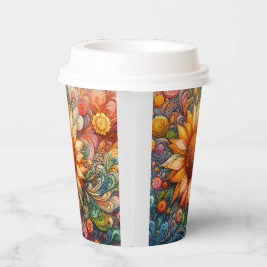 Sonnenblumenträume Pappbecher (Rechts)