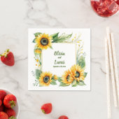 Sonnenblumenträume: Personalisierte Hochzeiten von Serviette (Beispiel)
