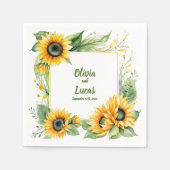 Sonnenblumenträume: Personalisierte Hochzeiten von Serviette (Vorderseite)