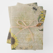 Sonnenblumenträume wackelnde Papierblätter Geschenkpapier Set (Beispiel)