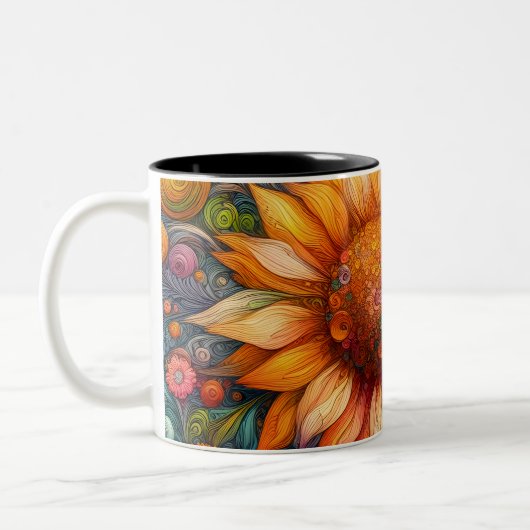 Sonnenblumenträume Zweifarbige Tasse (Links)