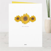 Sonnenblumentrio am Tag der Bestattungsbezeichnung Karte (Rückseite)