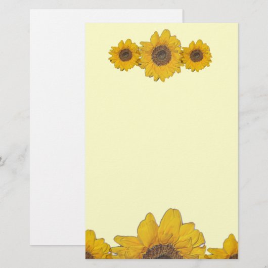 Sonnenblumentrio Briefpapier (Vorne/Hinten)