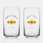 Sonnenblumentrio für Hochzeiten Dosenglas (Vorderseite)