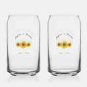 Sonnenblumentrio für Hochzeiten Dosenglas (Rückseite)