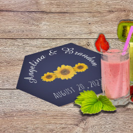 Sonnenblumentrio für Hochzeiten kann kühler Untersetzer