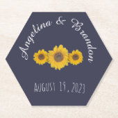 Sonnenblumentrio für Hochzeiten kann kühler Untersetzer (Vorderseite)