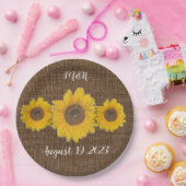 Sonnenblumentrio im Burllook - rustikale Hochzeit Pappteller (Party)