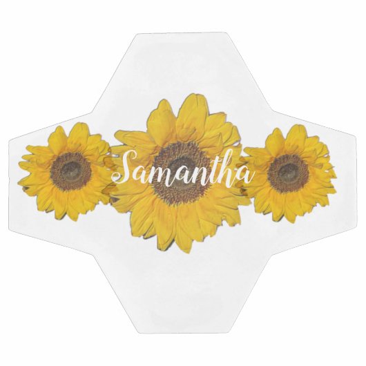 Sonnenblumentrio - Name hinzufügen Fußball (Flach)