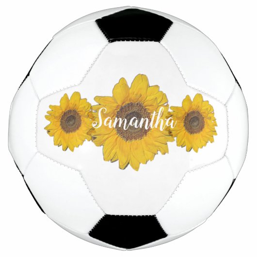 Sonnenblumentrio - Name hinzufügen Fußball (Vorderseite)