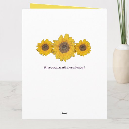 Sonnenblumentrio - Namenstag Karte (Rückseite)