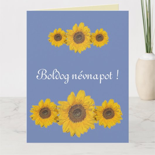 Sonnenblumentrio - Namenstag Karte (Vorderseite)