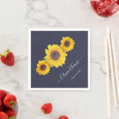 Sonnenblumentrio Nr. 2 für Hochzeiten Serviette (Beispiel)