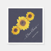 Sonnenblumentrio Nr. 2 für Hochzeiten Serviette (Vorderseite)