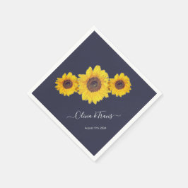 Sonnenblumentrio Nr. 2 für Hochzeiten Serviette