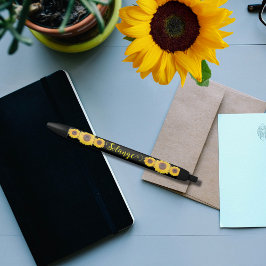 Sonnenblumentrio - personalisiert kugelschreiber