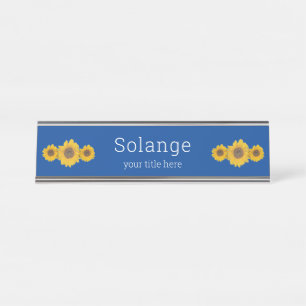 Sonnenblumentrio - personalisiert schreibtischnamensplakette