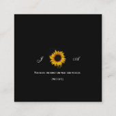 Sonnenblumentropfen in einer Hochzeitsfeier Begleitkarte (Rückseite)