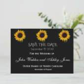 Sonnenblumentropfen Save the Date Karte (Stehend Vorderseite)