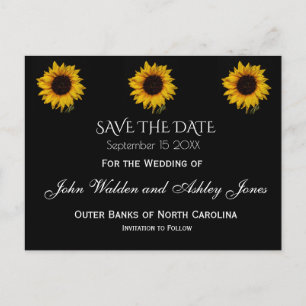 Sonnenblumentropfen Save the Date Postkarte