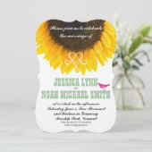 SonnenblumenTypografie Moderne Hochzeit Einladung (Stehend Vorderseite)